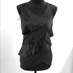 Layered Sleeveless Black Blouse